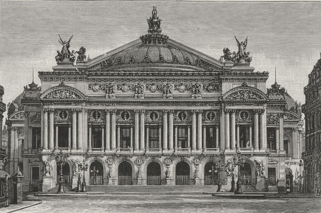 PARIS. The New Opera House 1882 old antique vintage print picture
